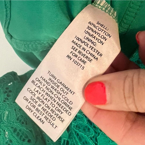 Nanette emerald Green Lace Top size S (F120) - Picture 3 of 5